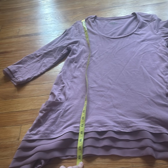 Logo Instant Chic Long Sleeve Tiered Purple Tunic Top - Picture 3 of 7